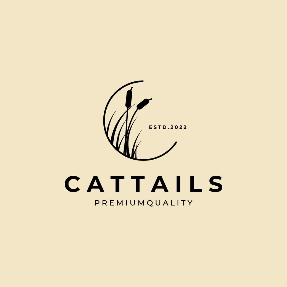 cattail icoon logo vector symbool illustratie ontwerp sjabloon