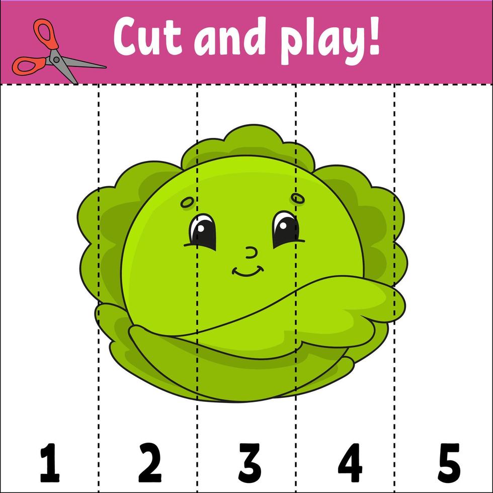 aan het leren getallen 1-5. besnoeiing en Speel. onderwijs werkblad. spel voor kinderen. kleur werkzaamheid bladzijde. puzzel voor kinderen. raadsel voor peuter. tekenfilm stijl. vector illustratie.