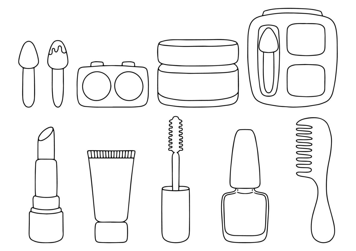 schoonheidsmiddelen thema. schets contour. ontwerp element. vector illustratie geïsoleerd Aan wit achtergrond. sjabloon voor boeken, stickers, affiches, kaarten, kleren.