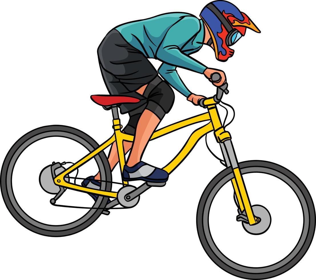 berg fietser tekenfilm gekleurde clip art vector