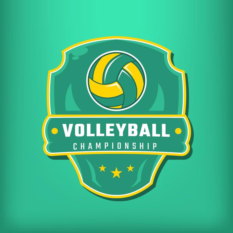 volleybal kampioenschap vector logo met schild