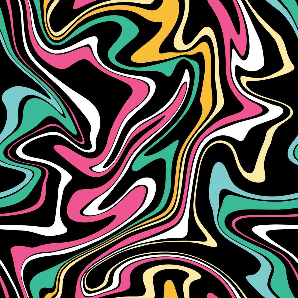 naadloos vector patroon met groovy psychedelisch weeft. abstract weeft naadloos vector patroon. hippie achtergrond met golven, psychedelisch groovy textuur.