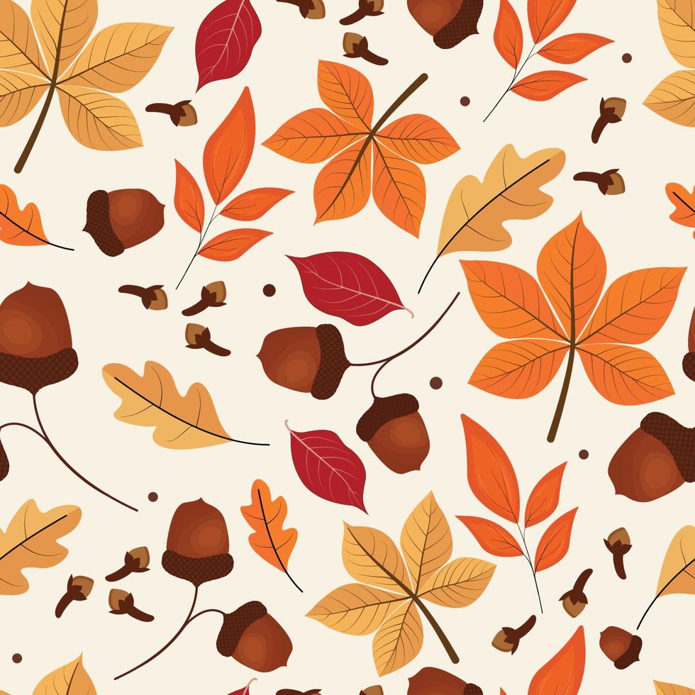 vallen patroon met herfst seizoensgebonden bladeren vector
