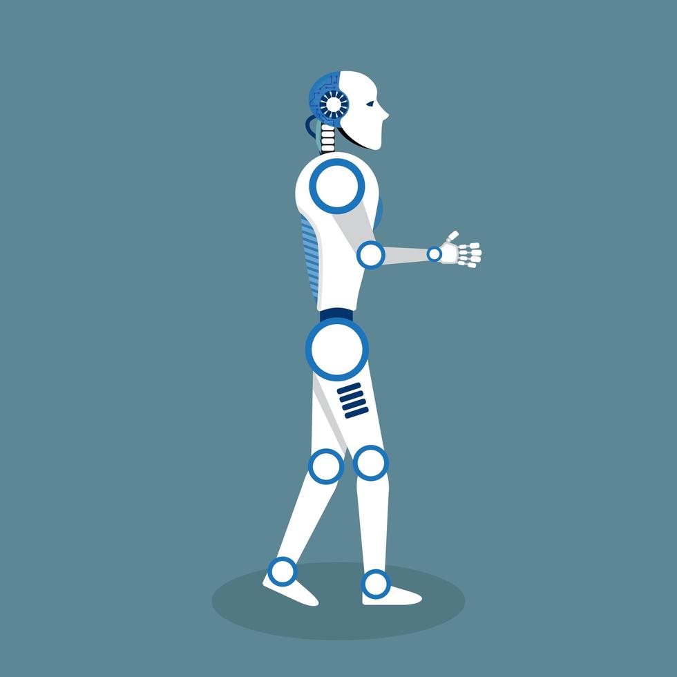 robot in plat ontwerp vector