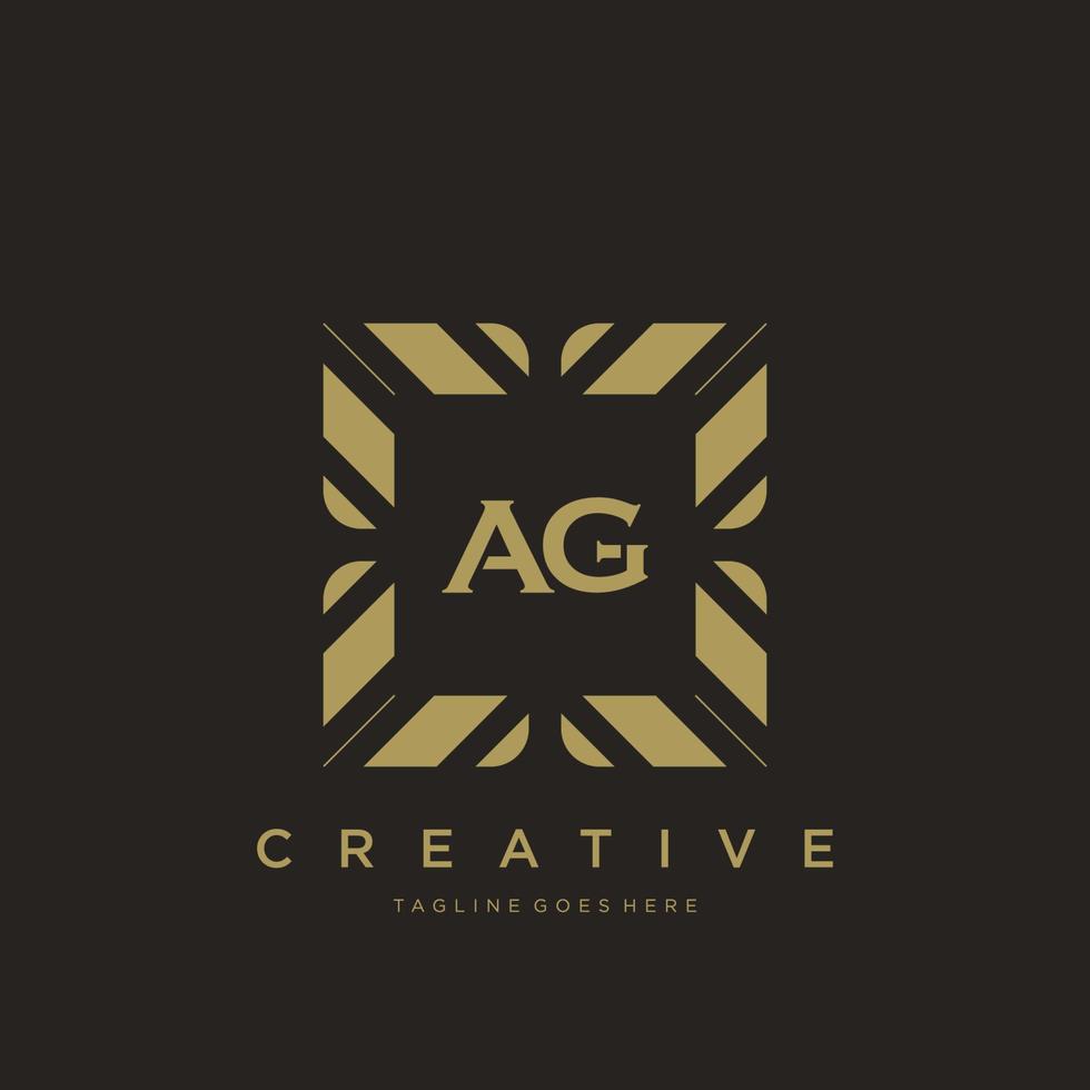 ag eerste brief luxe ornament monogram logo sjabloon vector