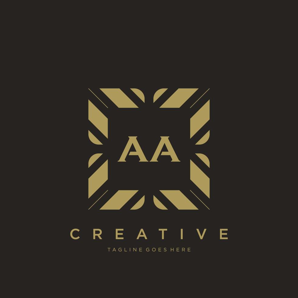 aa eerste brief luxe ornament monogram logo sjabloon vector