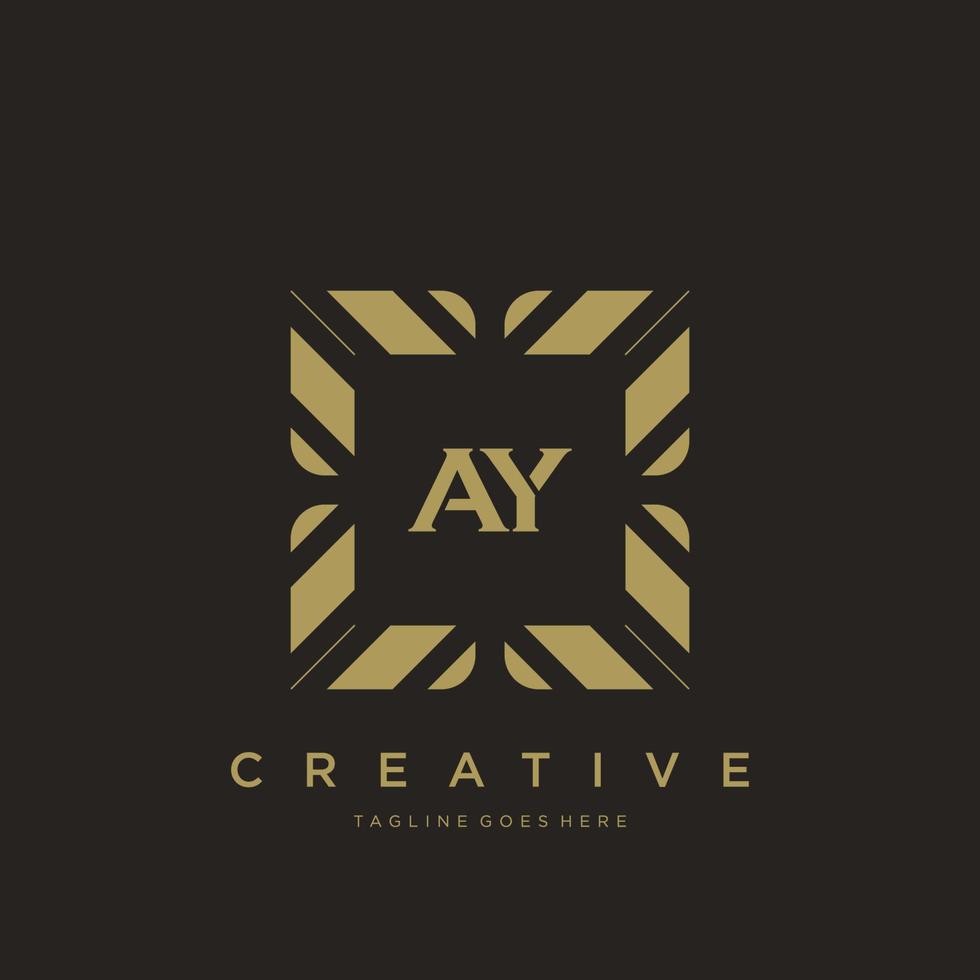 ay eerste brief luxe ornament monogram logo sjabloon vector