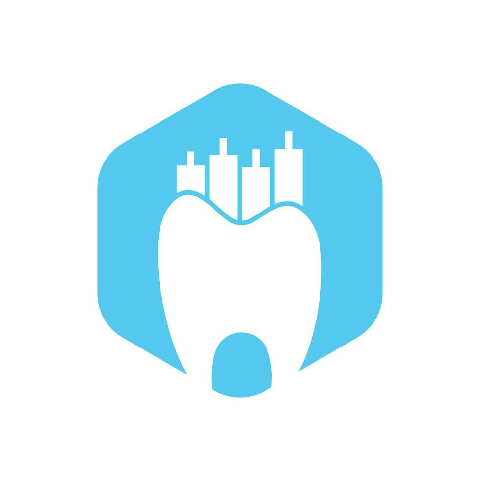 tandarts financiën icoon logo concept. tandheelkundig stat vector logo ontwerp sjabloon.