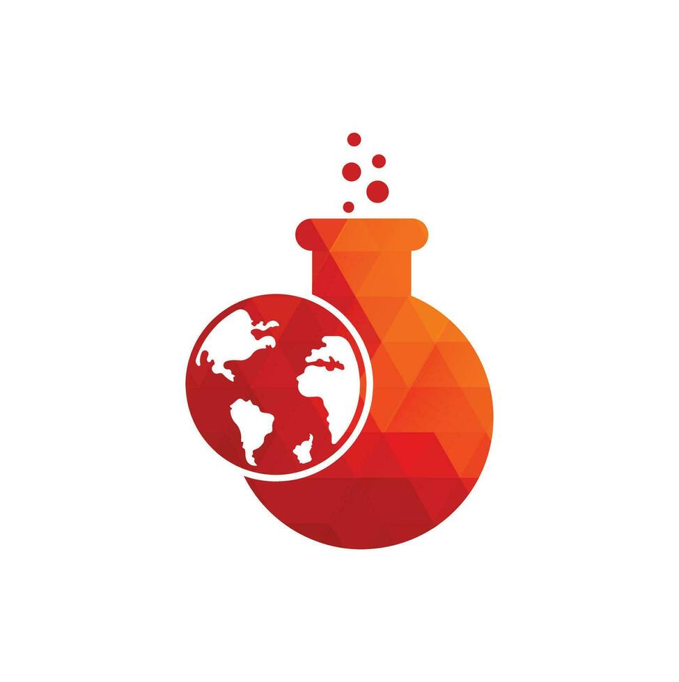 wereld laboratorium logo sjabloon illustratie. wereldbol laboratorium logo icoon ontwerp. vector