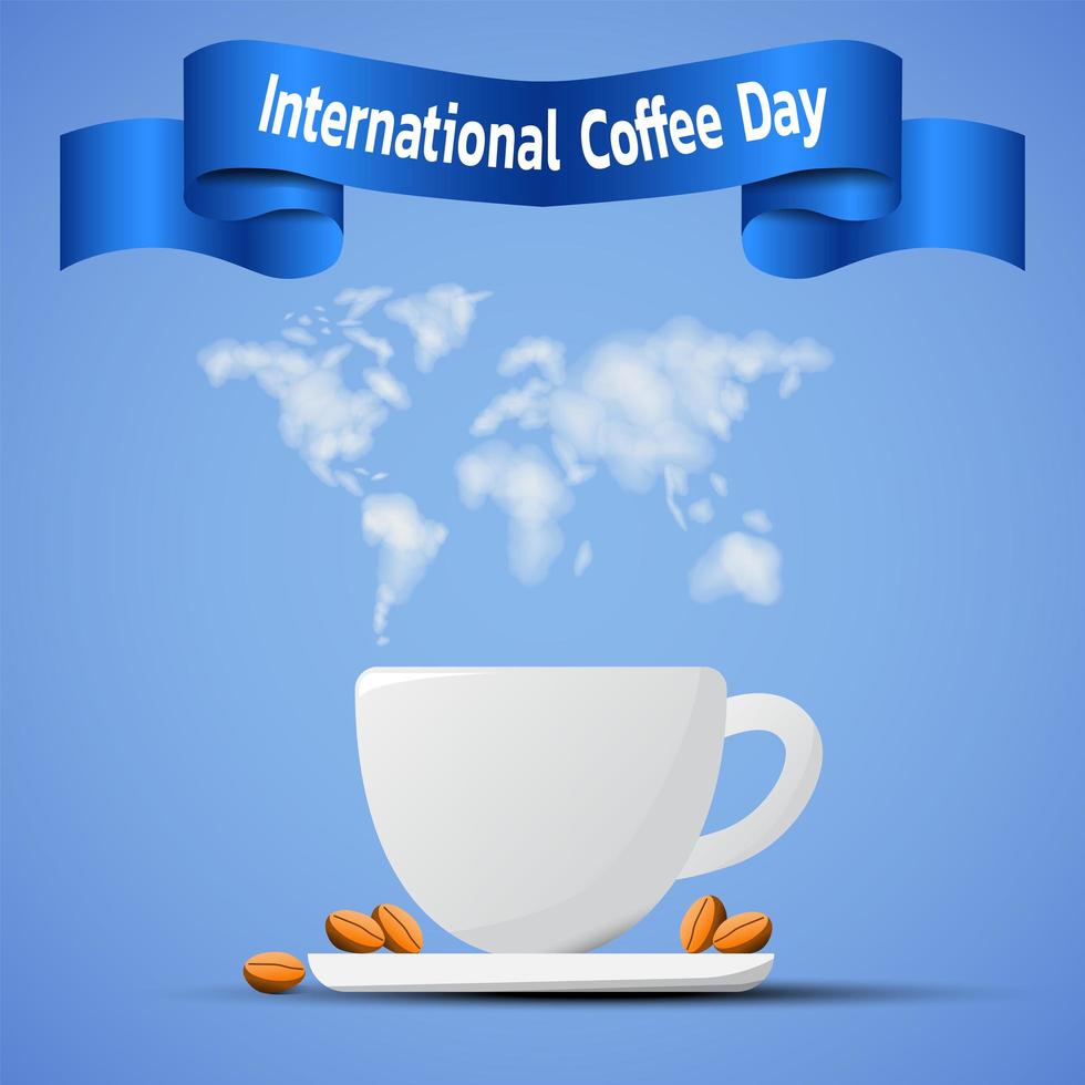 internationale koffiedag banner vector