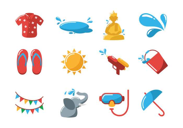 Songkran Vector Pictogrammen