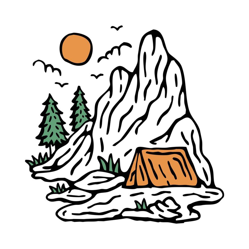 camping Aan de mooi zo plaats in de natuur grafisch illustratie vector kunst t-shirt ontwerp