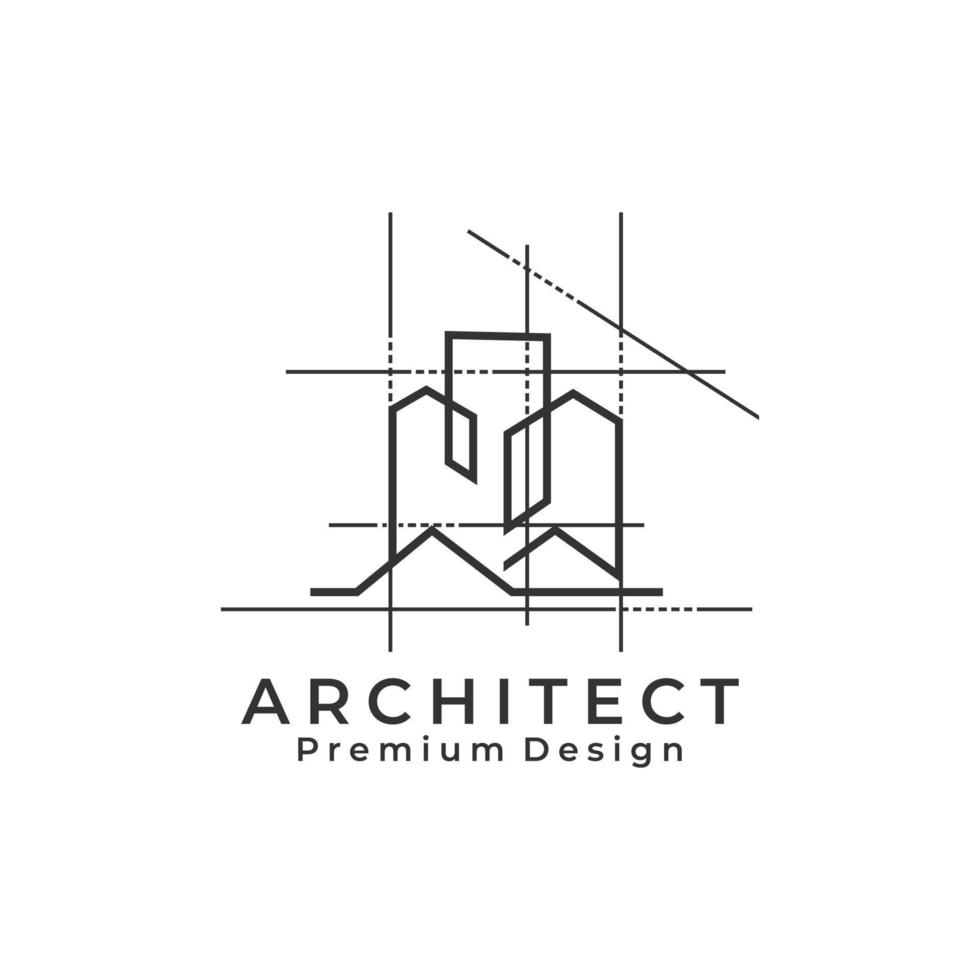 architect voor echt landgoed vector logo