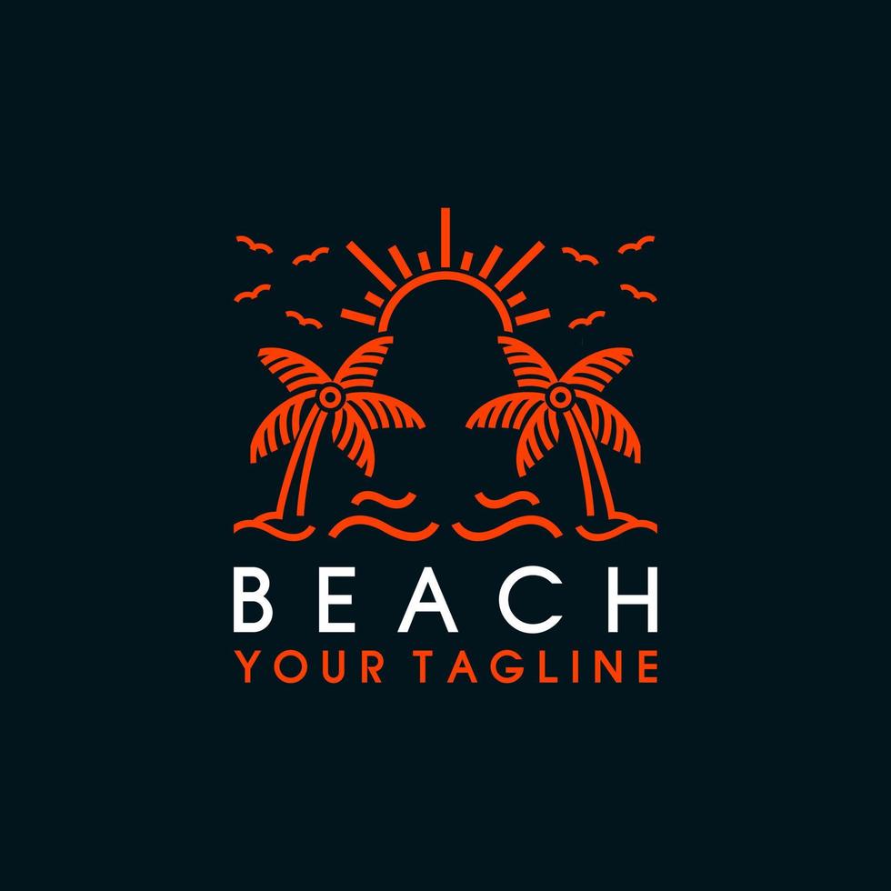 strand zomer vector logo illustratie
