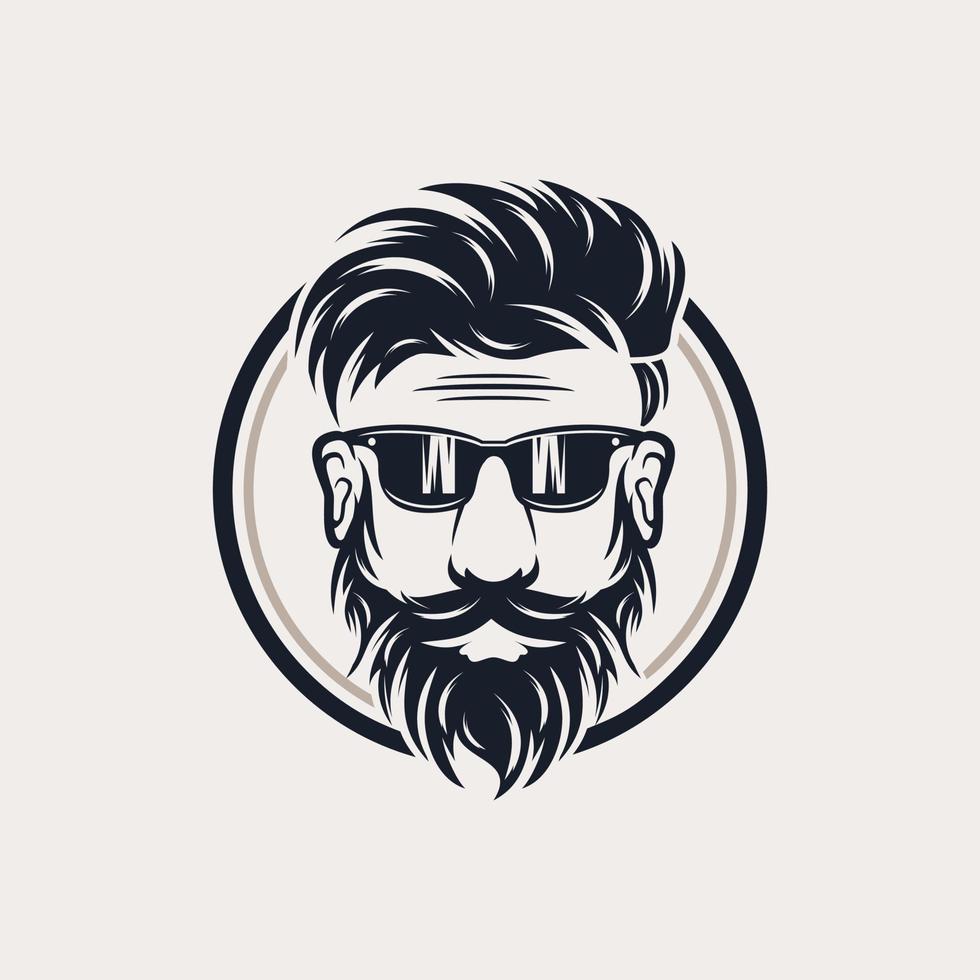 baard kapper vector logo illustratie