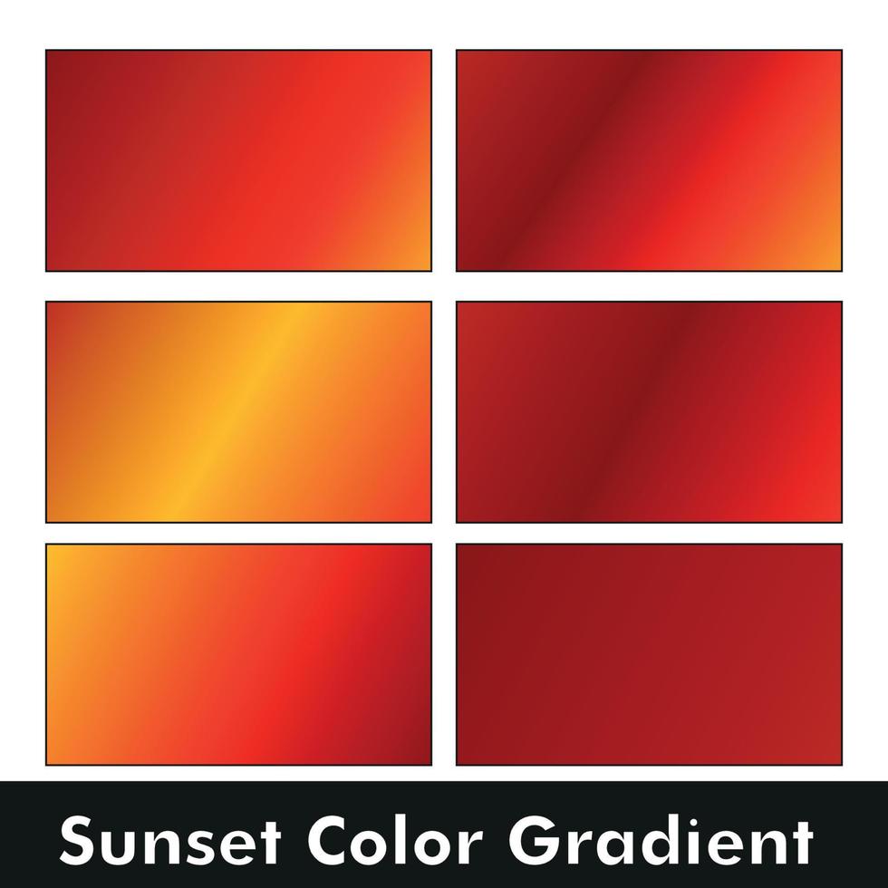 zonsondergang kleur helling pallet ontwerp vector