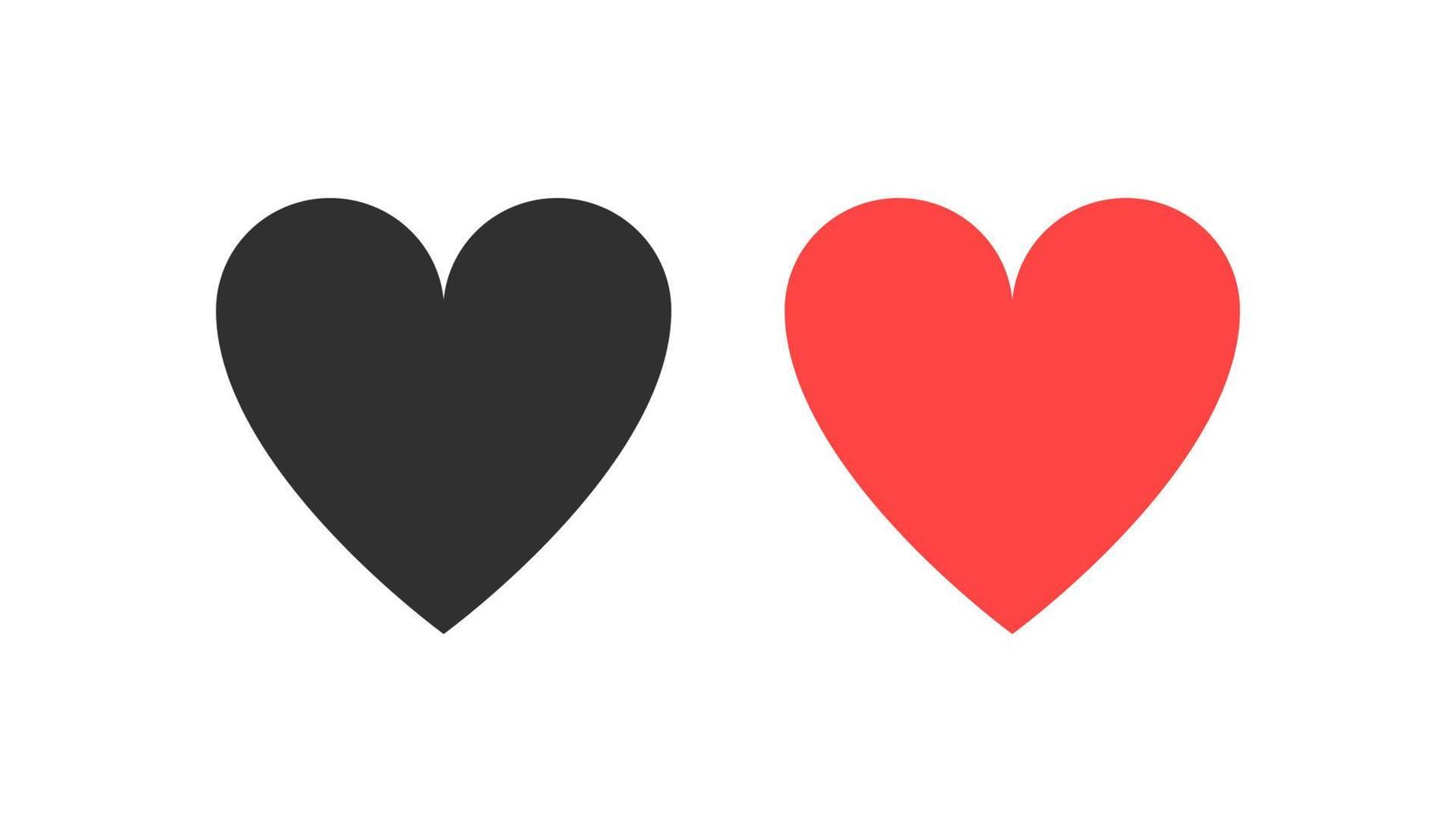 liefde pictogrammen. rood en zwart hart. hart in modieus ontwerp. hart icoon. eps10 vector