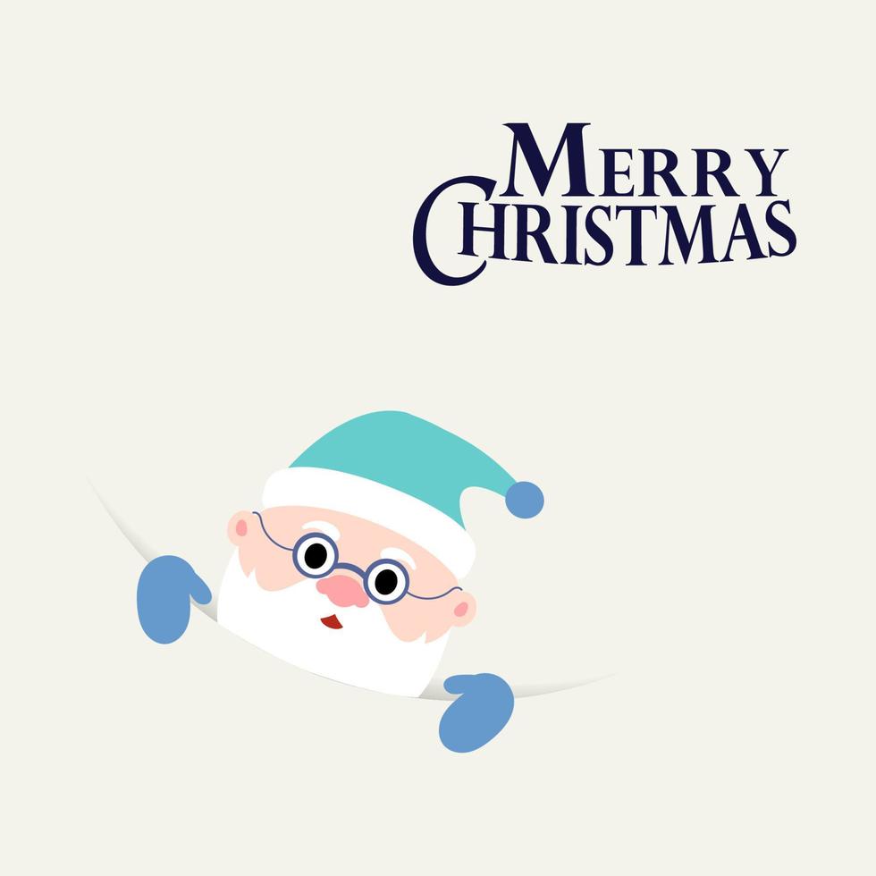 de kerstman claus met tekst vrolijk Kerstmis banier of poster. vrolijk Kerstmis groet kaart. eps10 vector