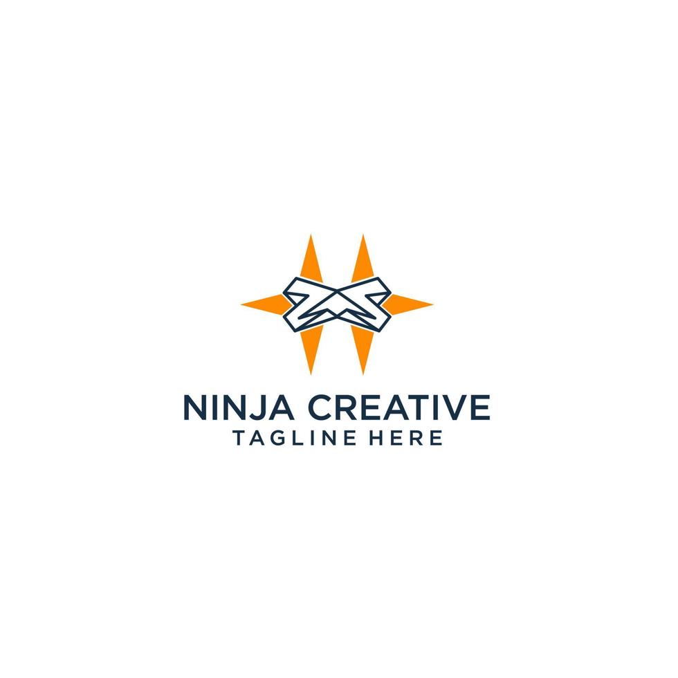 Ninja creatief logo icoon ontwerp vector