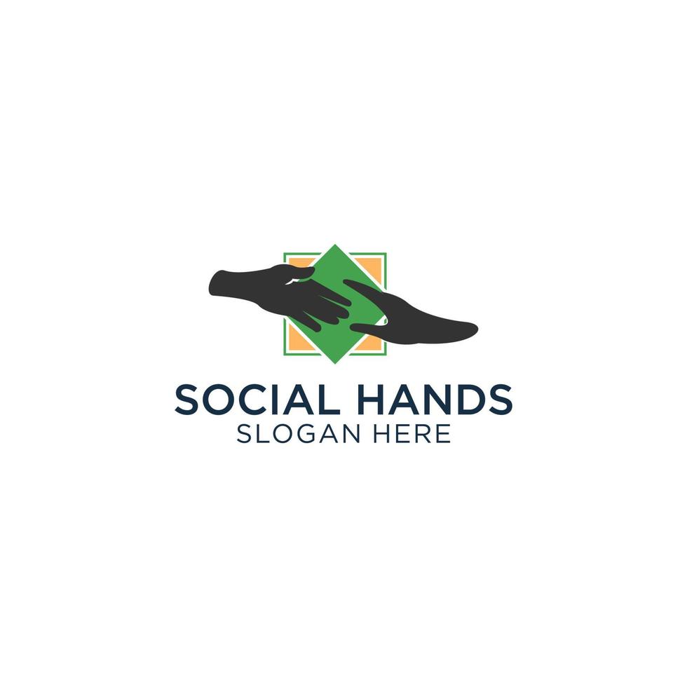 sociaal handen logo icoon ontwerp vector