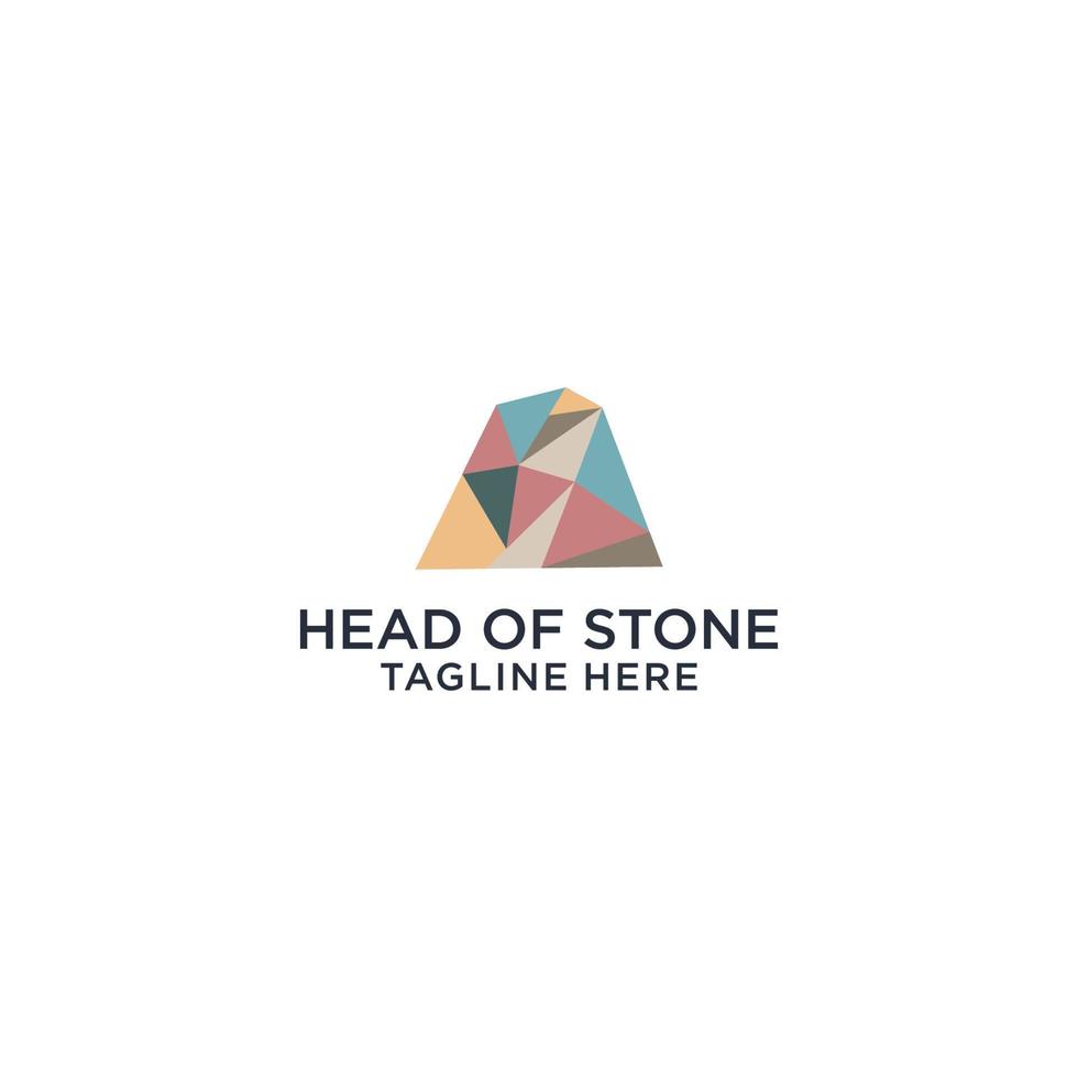 hoofd van steen logo icoon vector