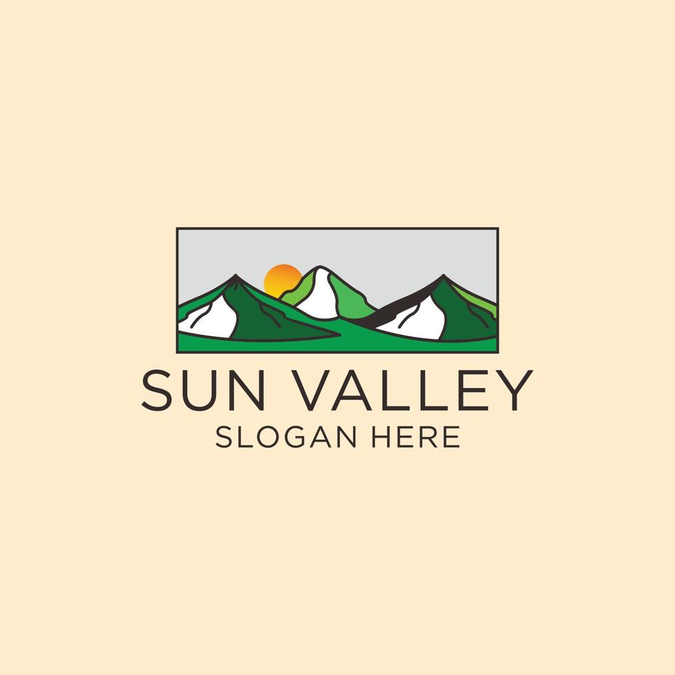 zon vallei logo icoon vector beeld