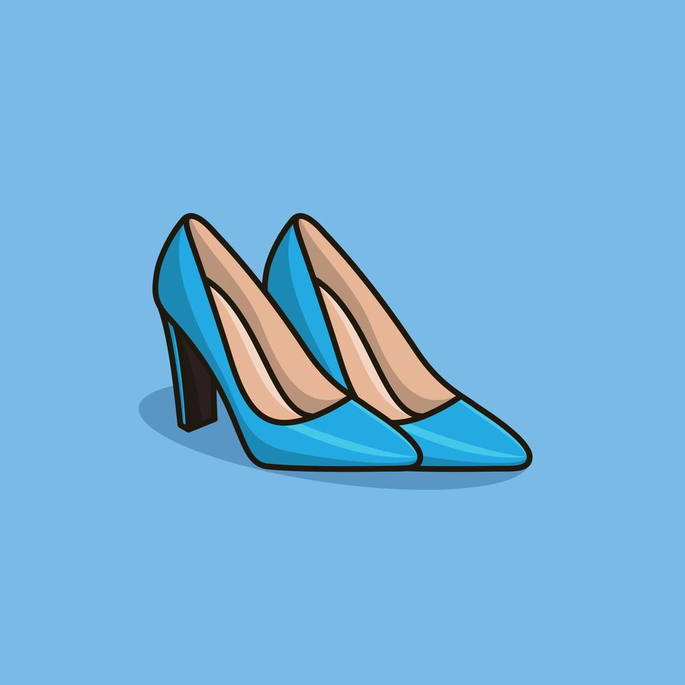 een paar- van blauw vrouwen hoge hakken schoenen vector icoon illustratie. schoonheid en mode, hoog hiel, schoenen, schoonheid, mode, schoenen ontwerp, evenementen viering, hoog hiel.