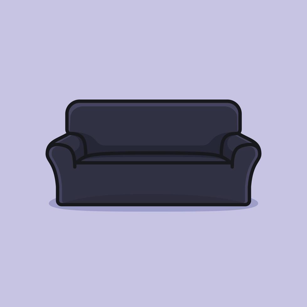 bank, fauteuil voor leven kamer vector icoon illustratie. comfortabel, rust uit, meubilair, sofa stoel, stoel bovenkant, Davenport, zacht stoel, apparatuur.