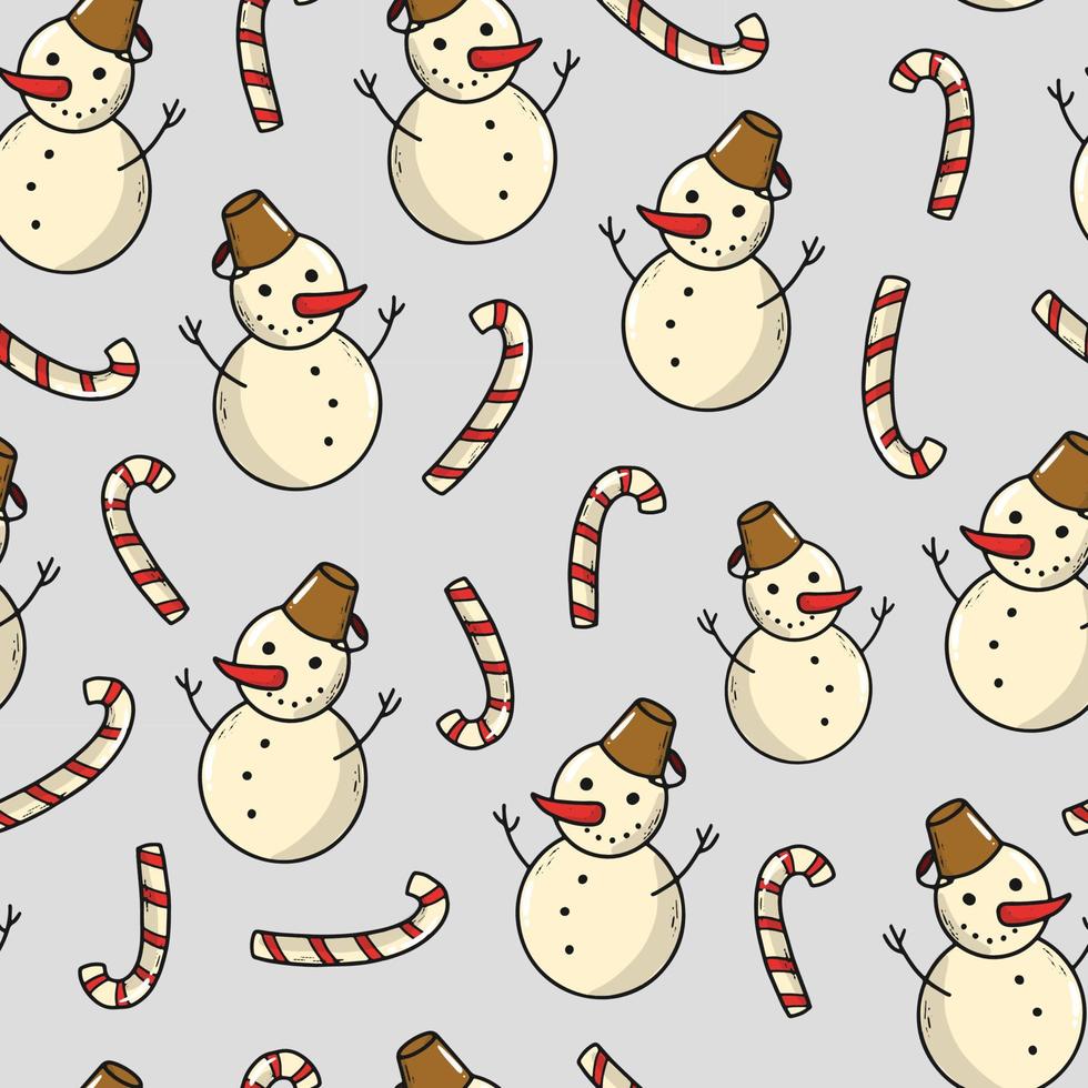 Kerstmis en winter naadjes patroon met doodles Aan grijs achtergrond. eps 10 vector