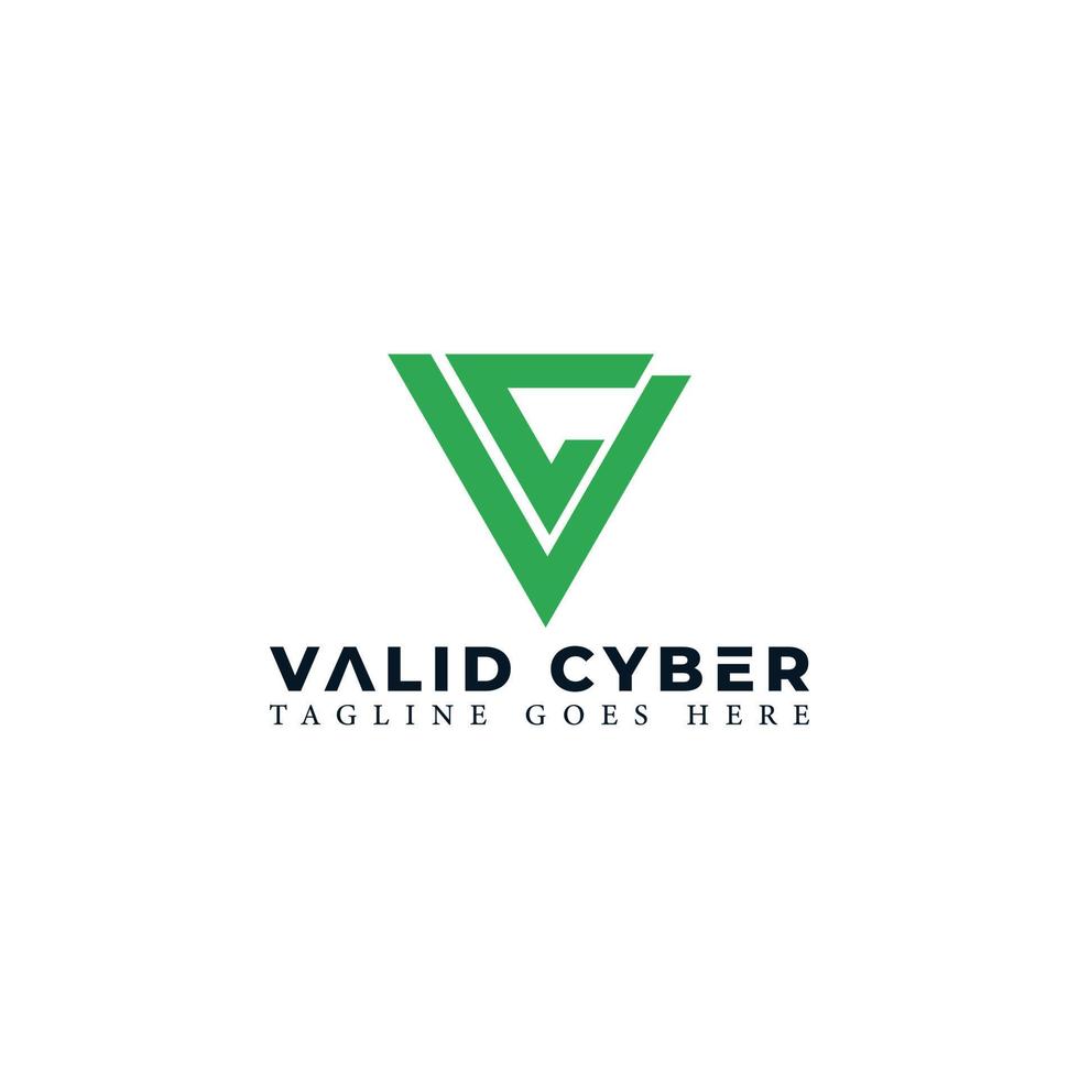 abstract eerste brief vc of CV logo in groen kleur geïsoleerd in wit achtergrond toegepast voor cyberveiligheid bedrijf logo ook geschikt voor de merken of bedrijven hebben eerste naam CV of vc. vector