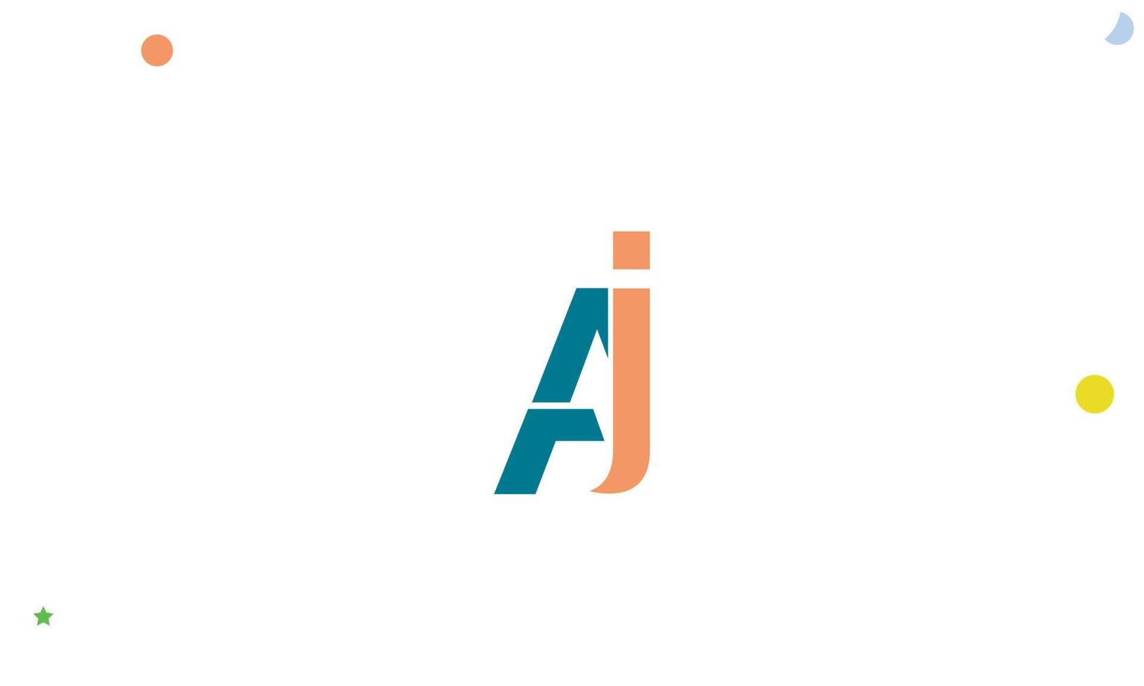 alfabet letters initialen monogram logo aj, ja, a en j vector