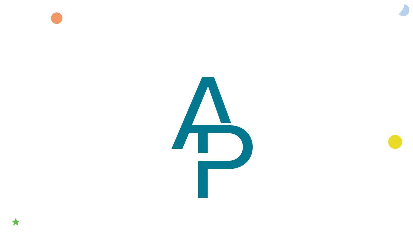 alfabet letters initialen monogram logo ap, pa, a en p vector