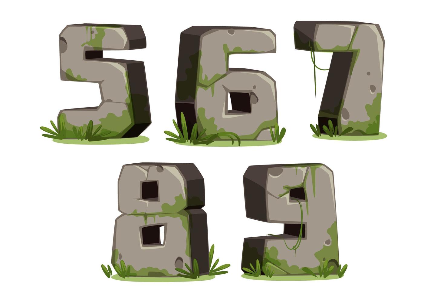 jungle lettertypenummers, deel 2 vector