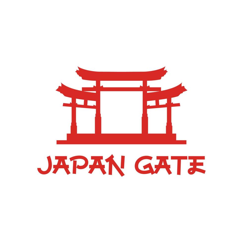 traditioneel Japans poort, Japan historisch mijlpaal logo ontwerp vector