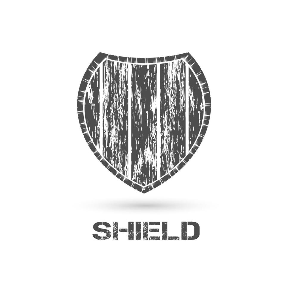 schild icoon. grunge stijl insigne vorm veiligheid symbool, vector