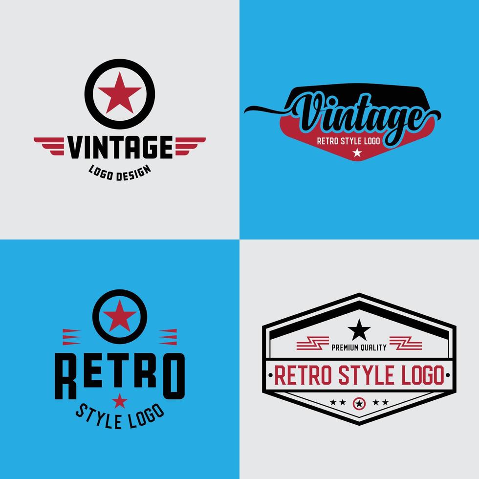 wijnoogst retro vector logo set. wijnoogst logo's, badges vector illustratie. vector ontwerp elementen, logo's, identiteit, badges en voorwerpen.