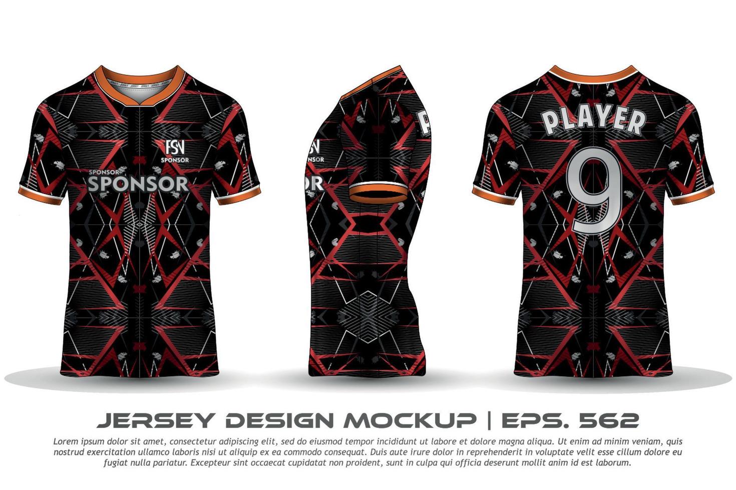 jersey ontwerp sublimatie t-shirt premium geometrisch patroon ongelooflijke vector collectie voor voetbal voetbal racen fietsen gaming motorcross sport