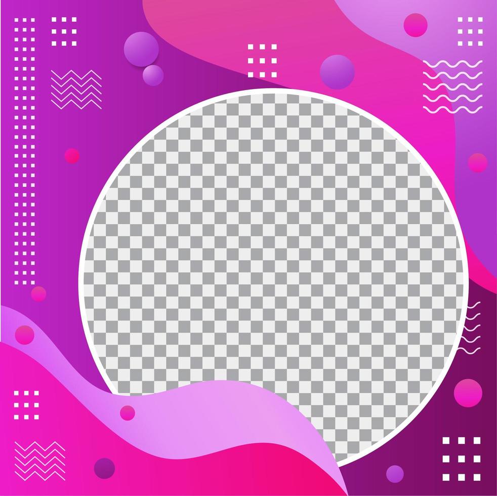 paars en roze modern profielfoto frame ontwerp vector