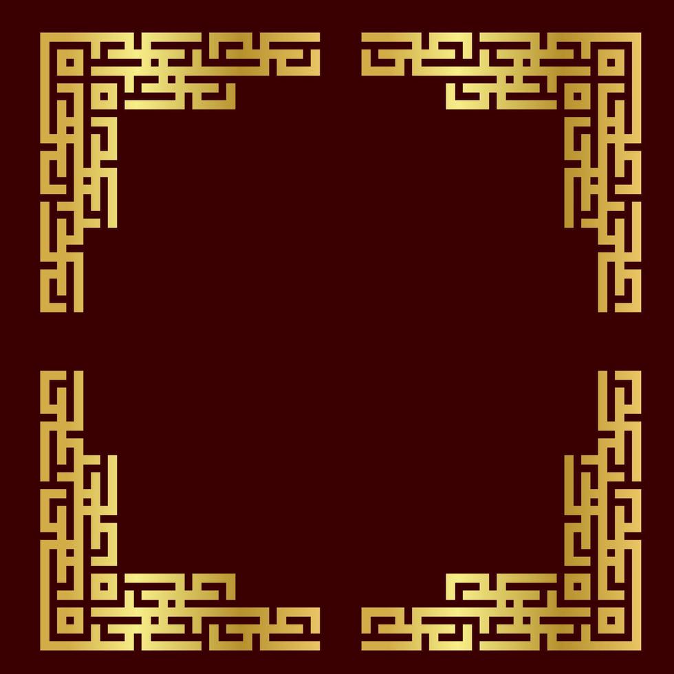 grensvector in chinese stijl met gouden kleur vector