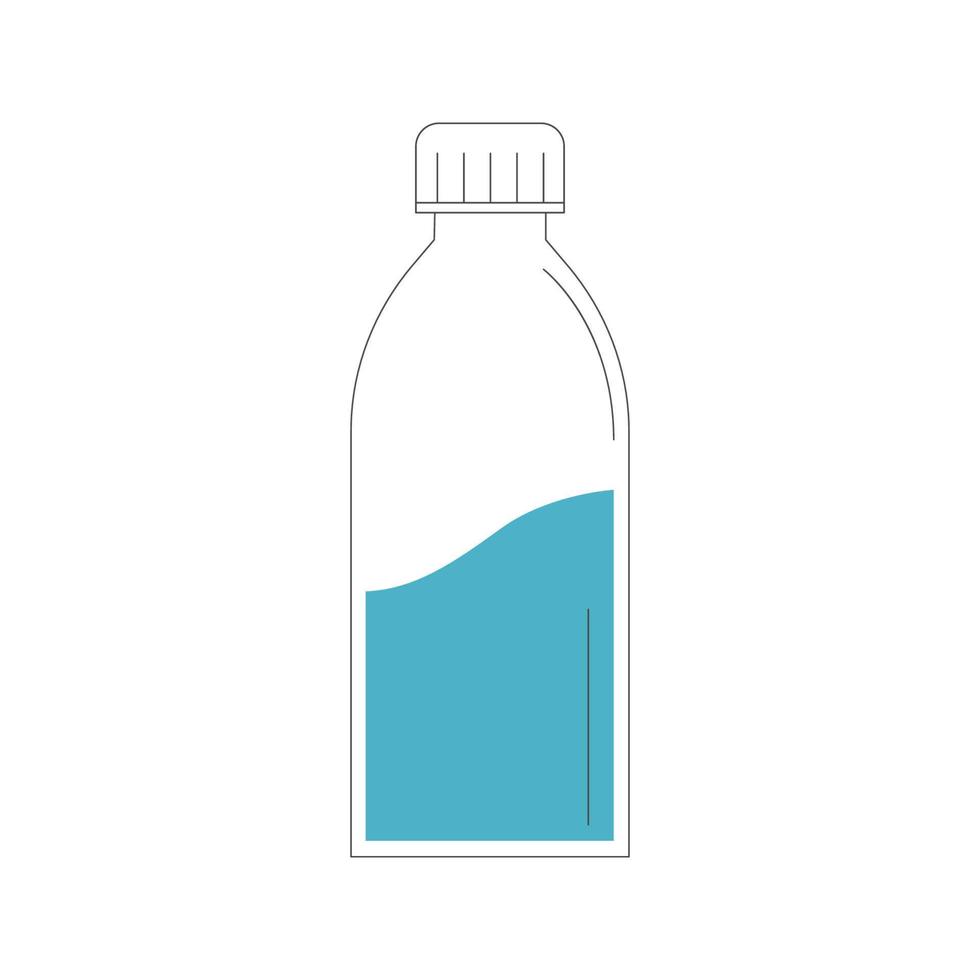 een fles van mineraal water. concept van Gezondheid en onderhoud van water evenwicht. geïsoleerd vector illustratie Aan een wit achtergrond