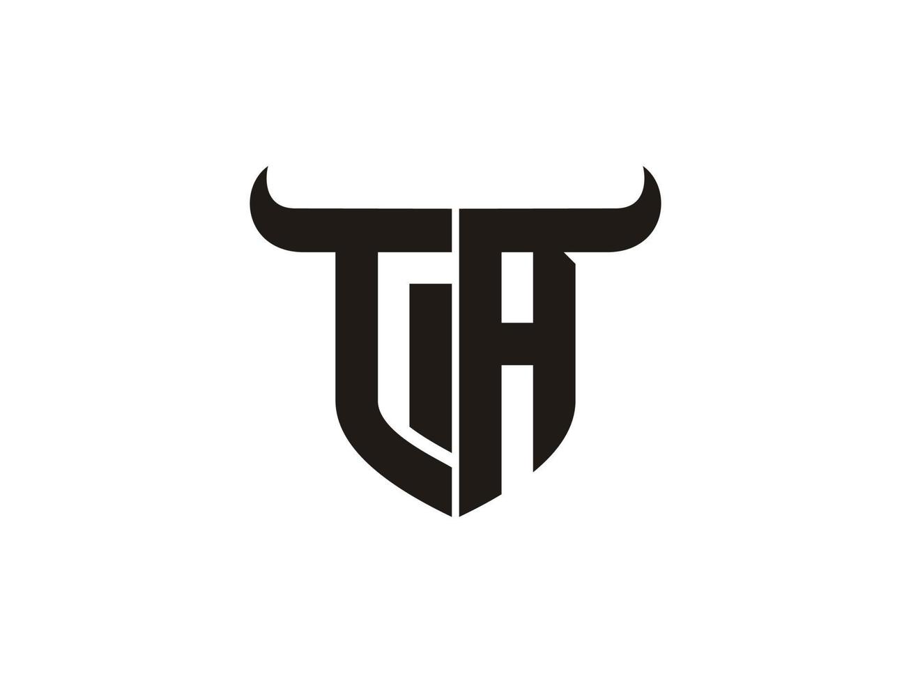 eerste ta stier logo ontwerp. vector