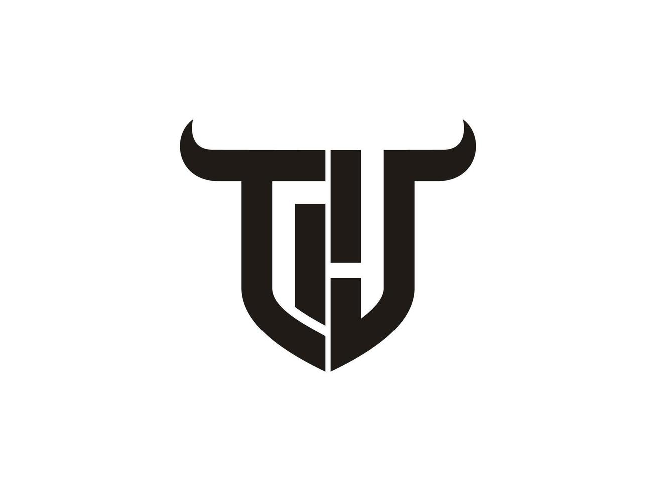 eerste tj stier logo ontwerp. vector