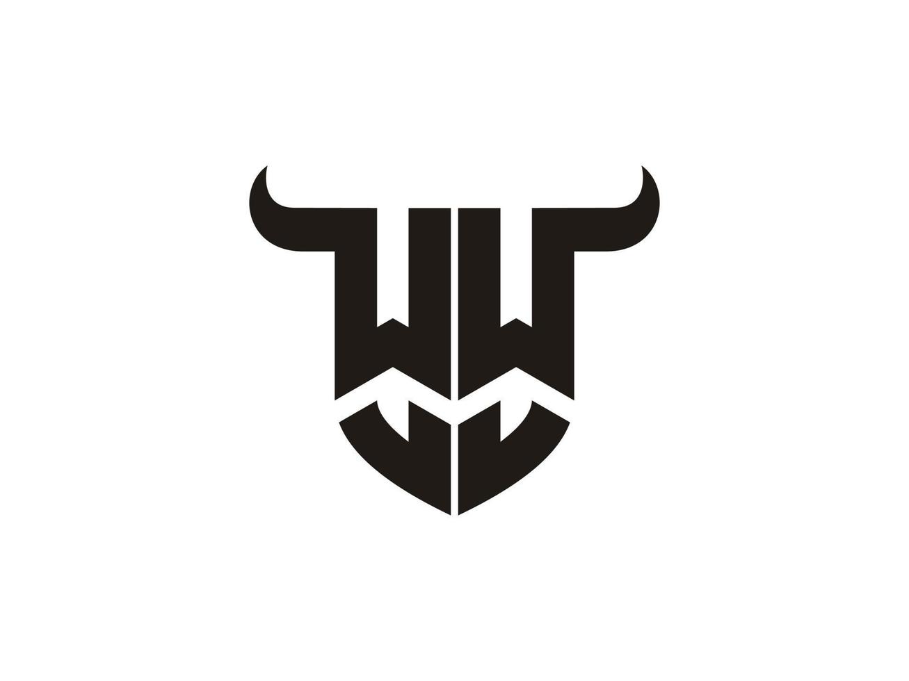 brief ww handtekening logo sjabloon vector
