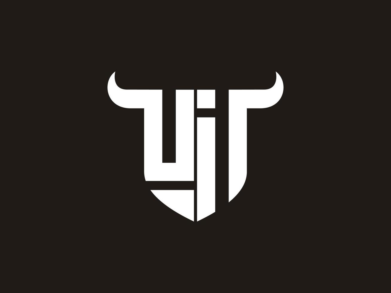 eerste ui stier logo ontwerp. vector