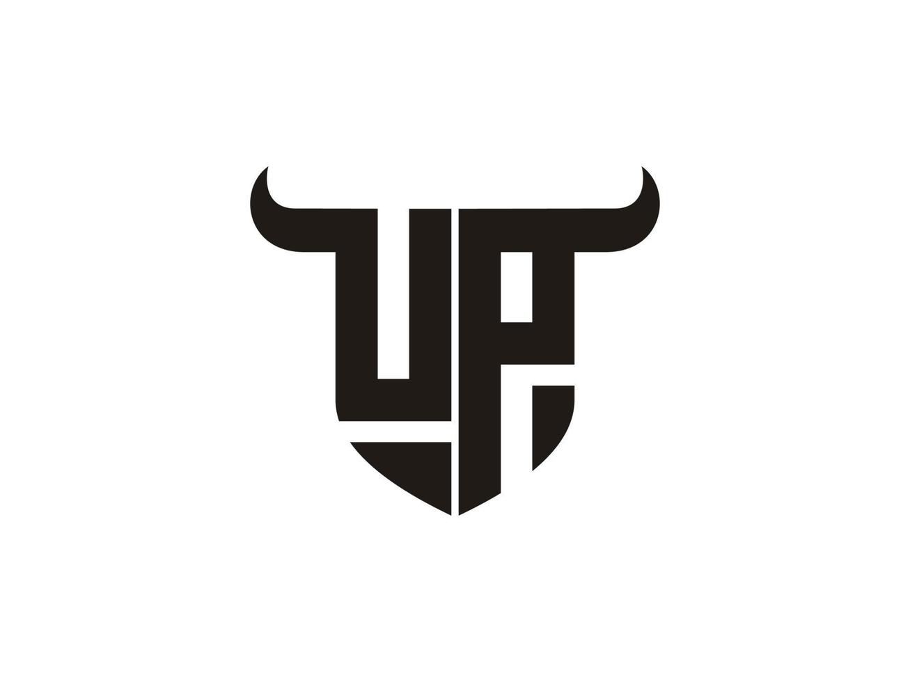 eerste omhoog stier logo ontwerp. vector