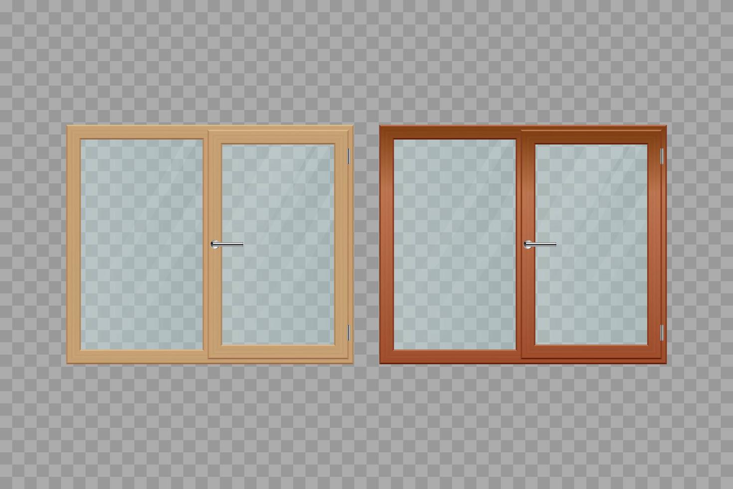 twee houten ramen vector