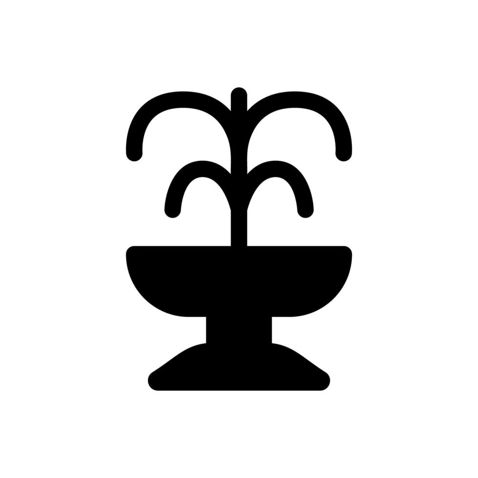 fontein silhouet icoon. fontein van gieten water zwart pictogram. park en tuin architectuur icoon. vector geïsoleerd illustratie.