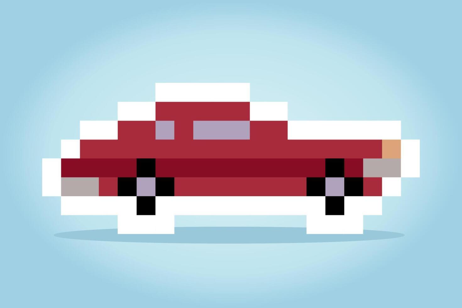 klassieke 8 bit auto pixelart. vectorillustratie van een auto kruissteek patroon. vector