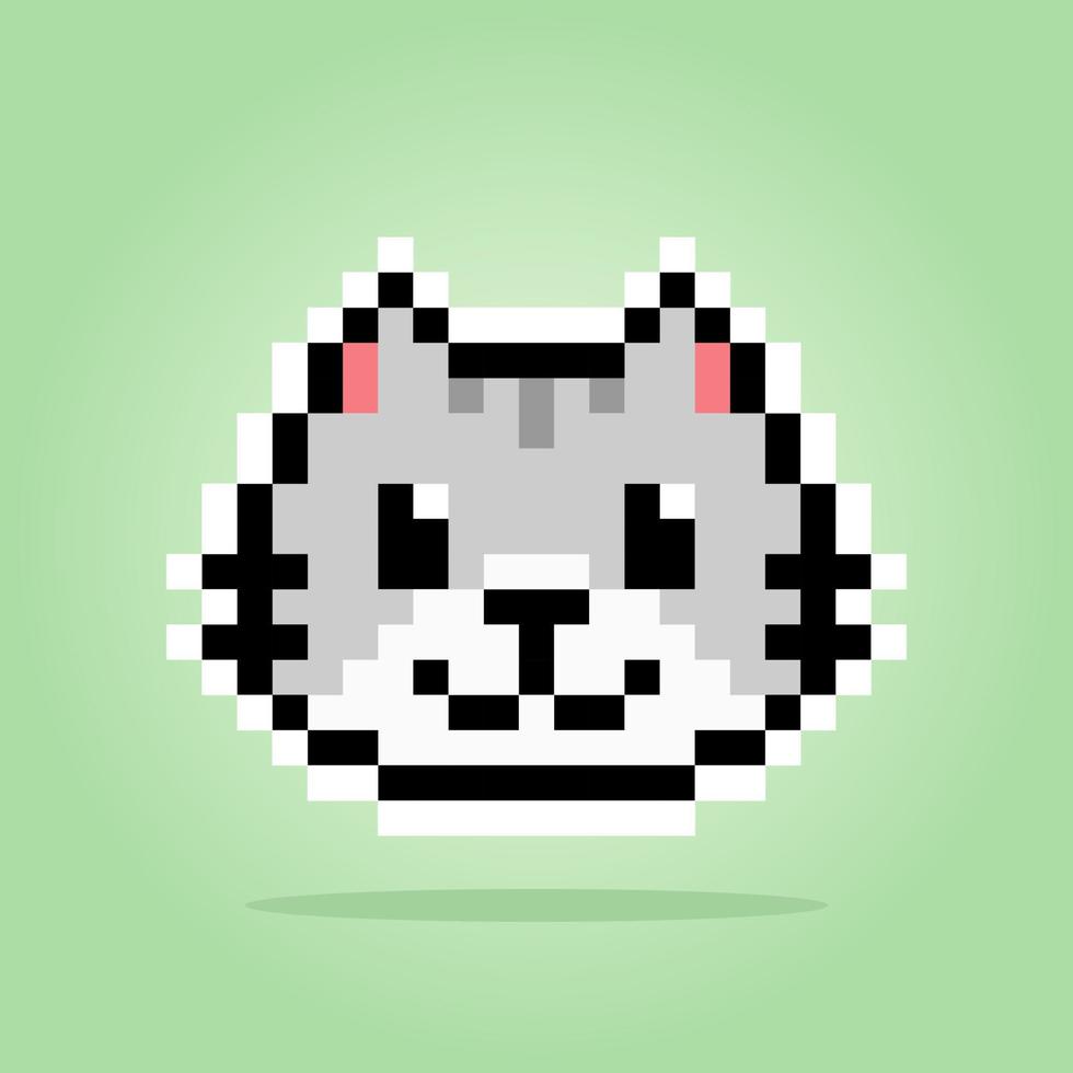 pixel 8 bit kat. dier voor spelactiva in vectorillustratie. vector