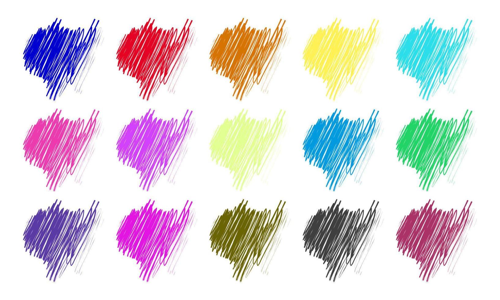 uniek vector kleurrijk hand- getrokken reeks potlood vlekken